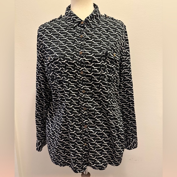 Vintage Jaclyn Smith Dachshund Print Button Up - Picture 6 of 15